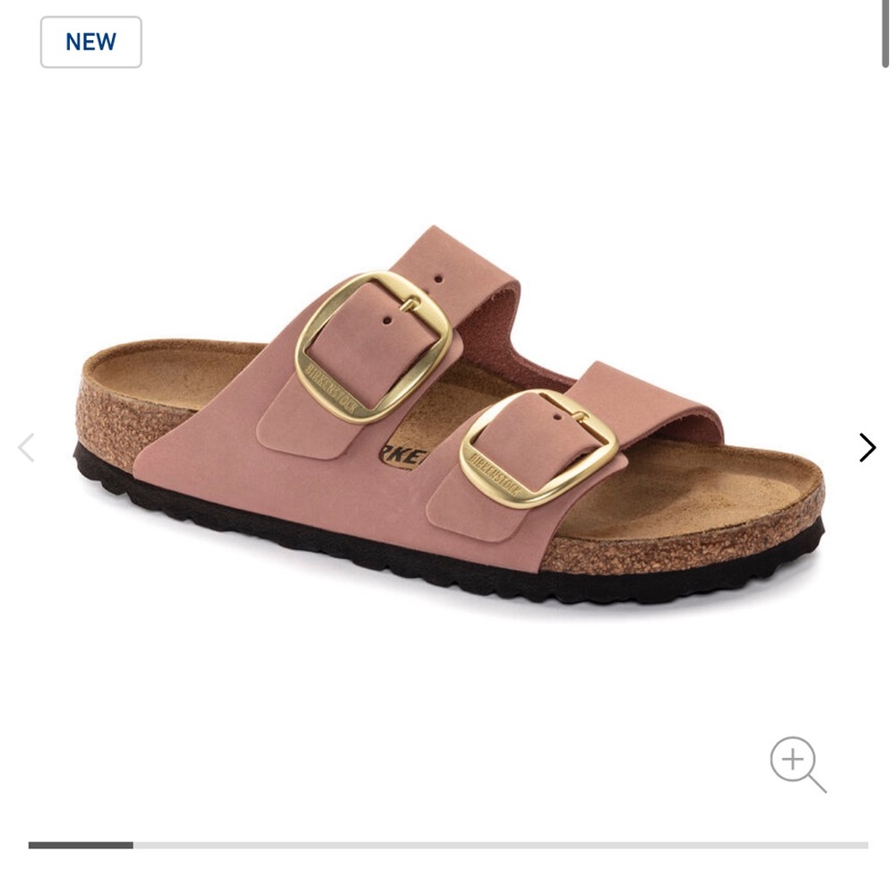 Brand New never worn Birkenstock big buckle old rose size 8-8.5 wide/regular